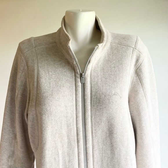 Men’s Tommy Bahama Oatmeal Cotton Full Zip Jacket size L - Picture 3 of 12